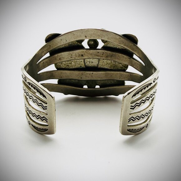 Butterfly Turquoise Cuff Bracelet Silver/Nickel Silver 6” Fit 38g - Picture 4 of 6